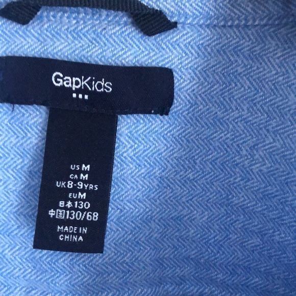 Gap Kids 8-9 years old blue cotton dress shirt - Picture 3 of 7